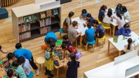 overhead shot of children's workshop