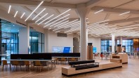 empty seats and tables in information centre