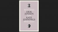 black background with mauve book cover, writing in black and white with small circular photos of Erik Jensen and Kate Jennings