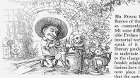 Punch kneeling down, potting plants in the garden; Melbourne Punch, 1856