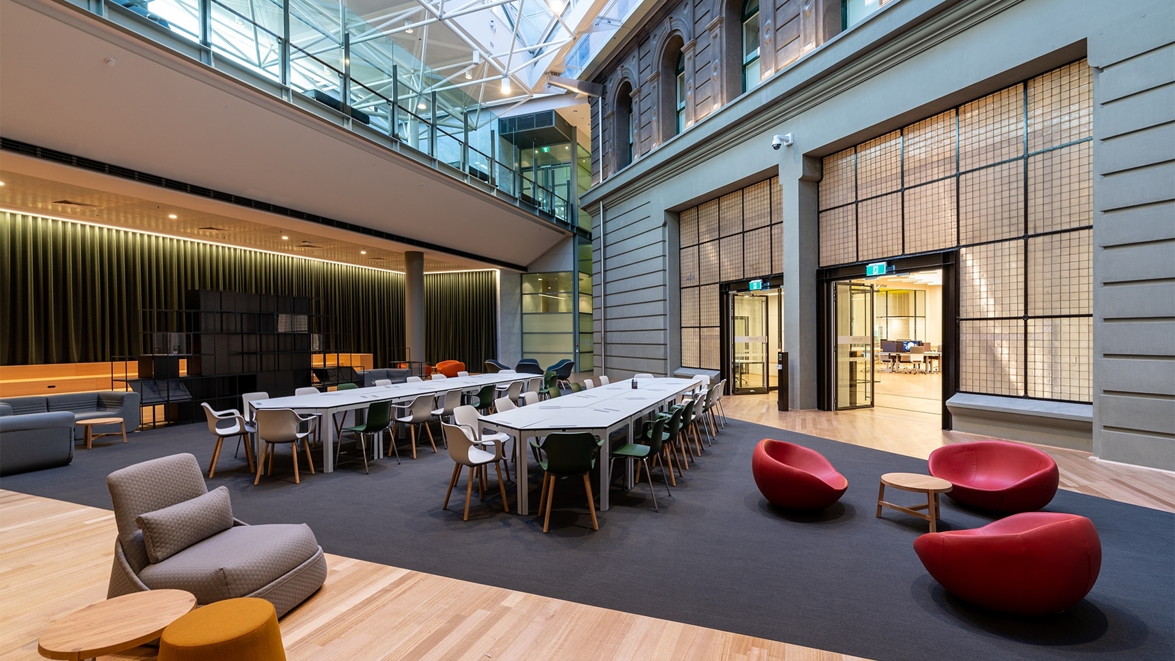 empty venue with tables and informal seating