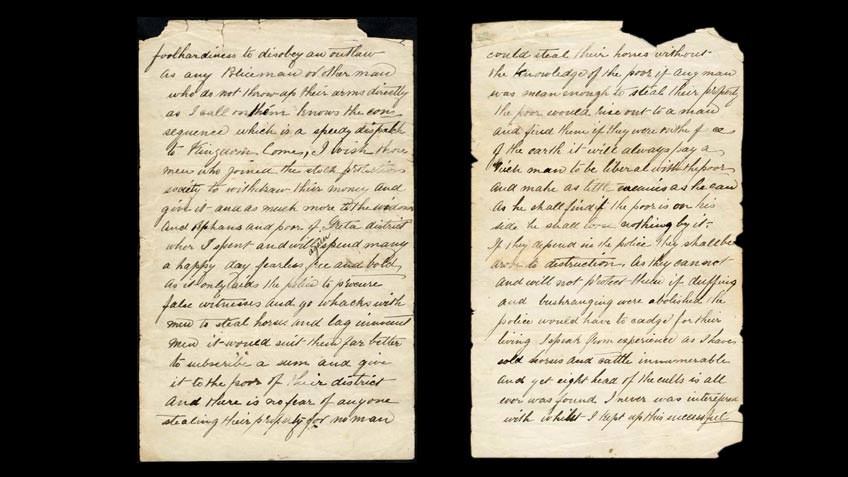 Two pages from the Jerilderie letter