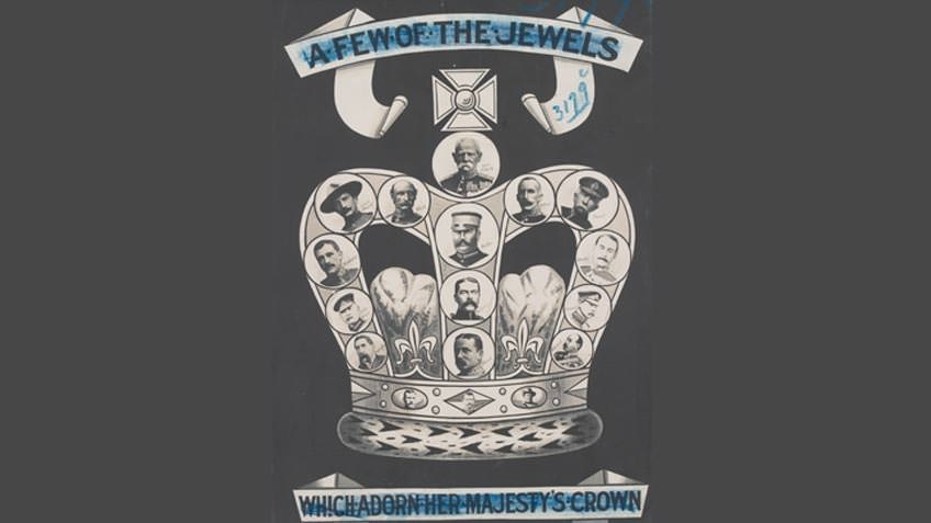 Illustration of Her Majesty's crown decorated by British Generals