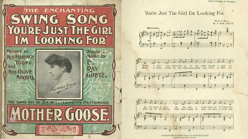 Sheet music for 'You're just the girl I'm looking for', from 'Mother goose', 1906