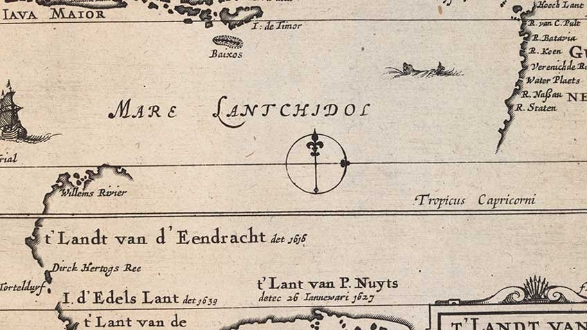Incomplete Dutch map of Australia, 1649