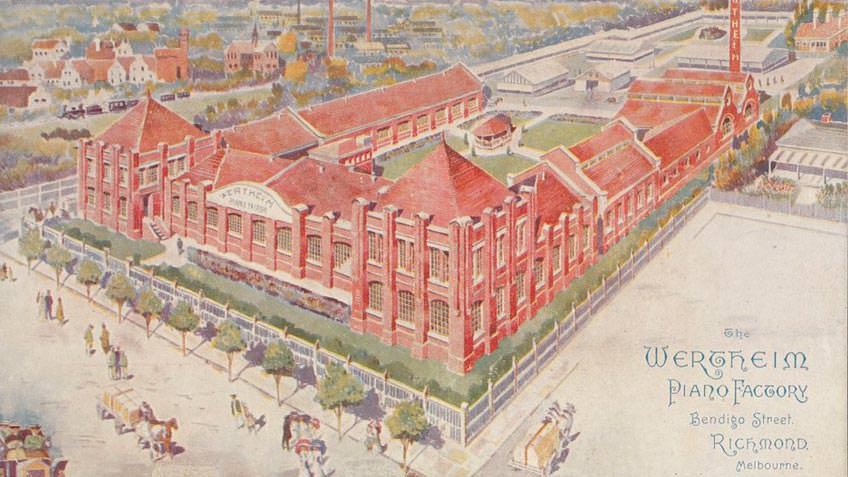 Wertheim Piano Factory, Bendigo Street, Richmond, 1906