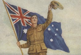 Postcard with call to arms: Australia for ever!