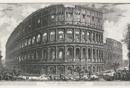  Giovanni Battista Piranesi, Veduta dell’Anfiteatro Flavio, detto il Colosseo (View of the Colosseum, or Flavian Amphitheatre), 1765–78 impression, etching and engraving, from Vedute di Roma, 1748–78, Rare Books collection, State Library of Victoria