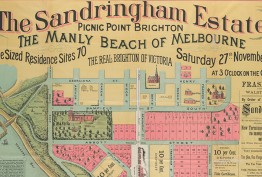 Victorian-era poster map advertising real estate sale