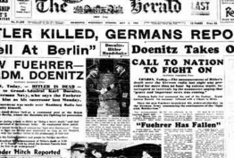 'The Melbourne Herald' front page, 1945