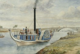 Yarra river paddle-steamer, by FW Wilson, 1855