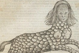 Medieval depiction of a lamia half-human half-beast