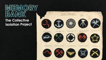 A sheet containing small round scouts badges
