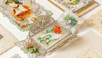 A selection of Victorian-era Valentine's cards
